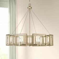 Golden Lighting Marco 35 1/2" Wide White Gold 8-Light Chandelier