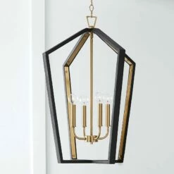 Maren 20" Wide Black And Brass Pendant Modern Chandelier -Lighting Sales Shop maren 20 inch wide black and brass pendant modern chandelier 597m3views3