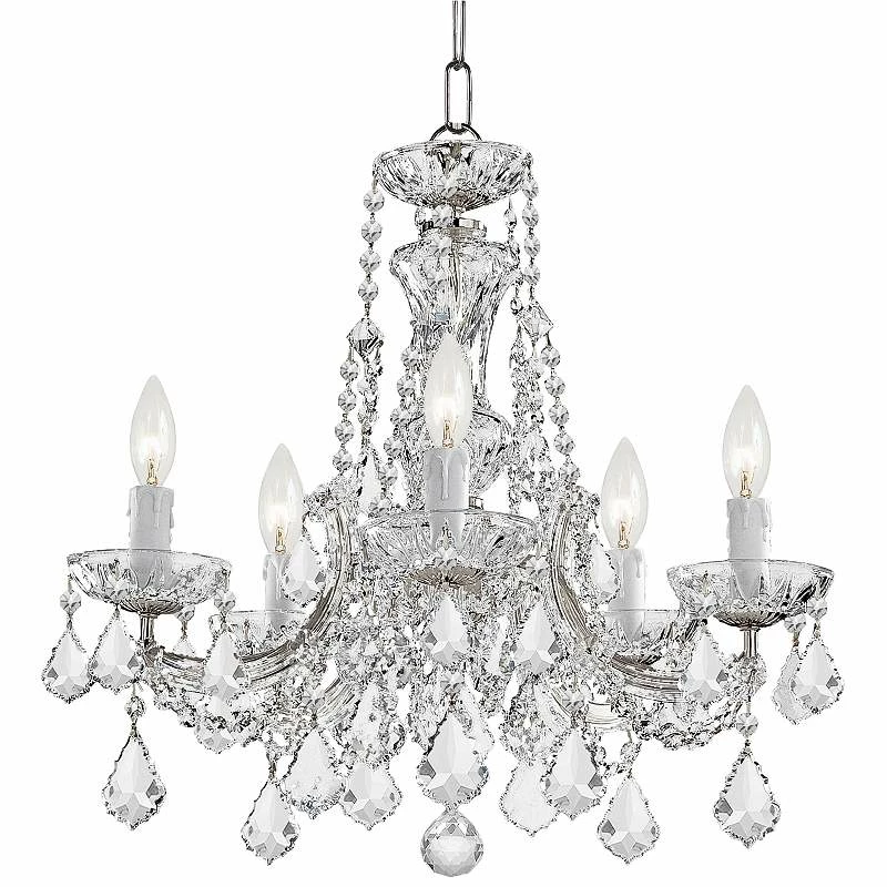 Maria Theresa 20" Wide Polished Chrome 5-Light Chandelier 4 Maria Theresa 20" Wide Polished Chrome 5-Light Chandelier - Image 2