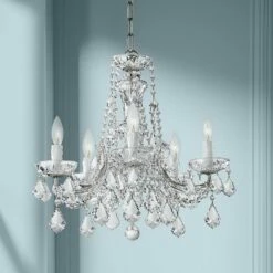 Maria Theresa 20" Wide Polished Chrome 5-Light Chandelier