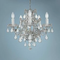 Maria Theresa 20" Wide Polished Chrome 6-Light Chandelier