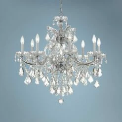 Maria Theresa 28" Wide Polished Nickel 9-Light Chandelier