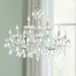 Maria Theresa 29" Wide Polished Chrome 12-Light Chandelier