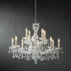 Maria Theresa 29" Wide Polished Chrome 12-Light Chandelier -Lighting Sales Shop maria theresa 29 inch wide polished chrome 12 light chandelier 62e52views2