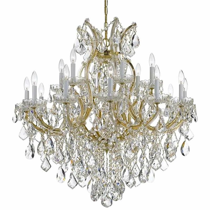 Maria Theresa 35" Wide 19-Light Gold And Crystal Chandelier 4 Maria Theresa 35" Wide 19-Light Gold And Crystal Chandelier - Image 2