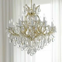 Maria Theresa 35" Wide 19-Light Gold And Crystal Chandelier