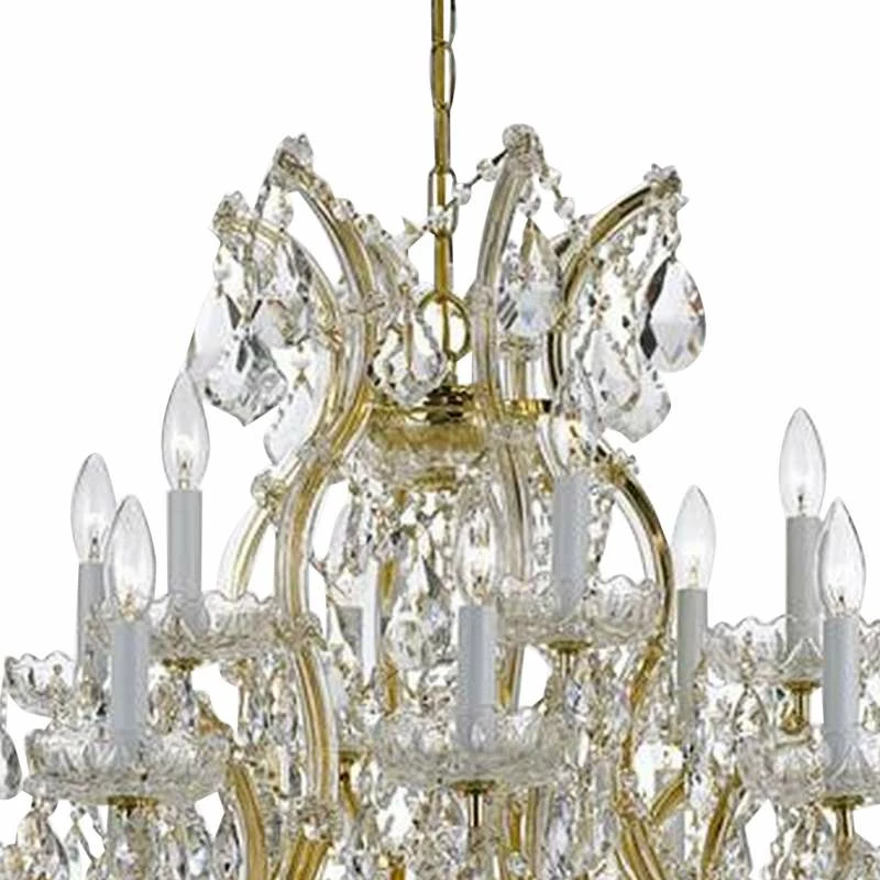 Maria Theresa 35" Wide 19-Light Gold And Crystal Chandelier 6 Maria Theresa 35" Wide 19-Light Gold And Crystal Chandelier - Image 4