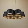 Marimba 17 3/4"W Black And Gold Leaf 7-Light LED Pendant 2 Marimba 17 3/4"W Black And Gold Leaf 7-Light LED Pendant -Lighting Sales Shop marimba 17 and three quarter inchw black and gold leaf 7 light led pendant 55p74cropped