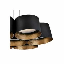 Marimba 17 3/4"W Black And Gold Leaf 7-Light LED Pendant -Lighting Sales Shop marimba 17 and three quarter inchw black and gold leaf 7 light led pendant 55p74views1