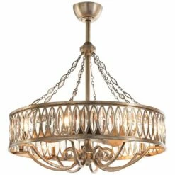 Marquise Crystal 33" Wide Ant Silver Pendant Light With Fan -Lighting Sales Shop marquise crystal 33 inch wide ant silver pendant light with fan 87w04