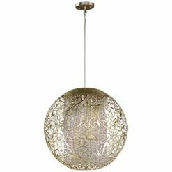 Maxim Arabesque 23" Wide Round Golden Silver Pendant Light 7 Maxim Arabesque 23" Wide Round Golden Silver Pendant Light -Lighting Sales Shop maxim arabesque 23 inch wide round golden silver pendant light v3357