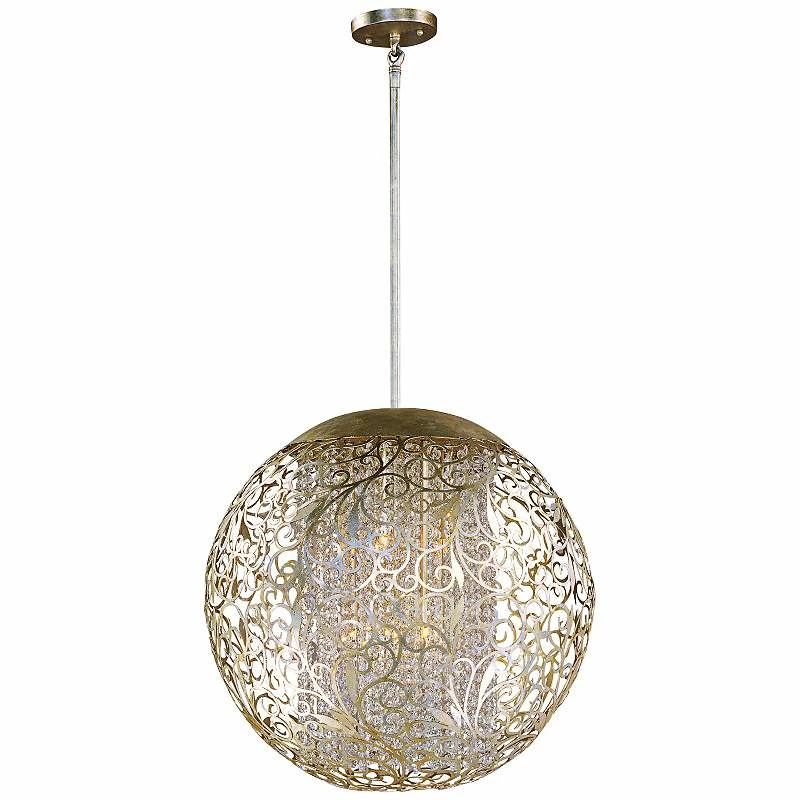 Maxim Arabesque 23" Wide Round Golden Silver Pendant Light 5 Maxim Arabesque 23" Wide Round Golden Silver Pendant Light - Image 3