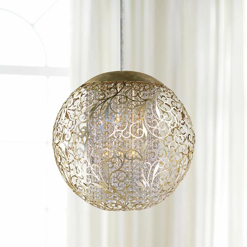 Maxim Arabesque 23" Wide Round Golden Silver Pendant Light 4 Maxim Arabesque 23" Wide Round Golden Silver Pendant Light - Image 2