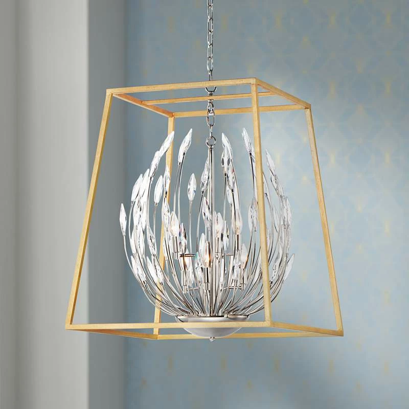 Maxim Bouquet 24 1/2"W Gold And Nickel Foyer Pendant Light 3 Maxim Bouquet 24 1/2"W Gold And Nickel Foyer Pendant Light