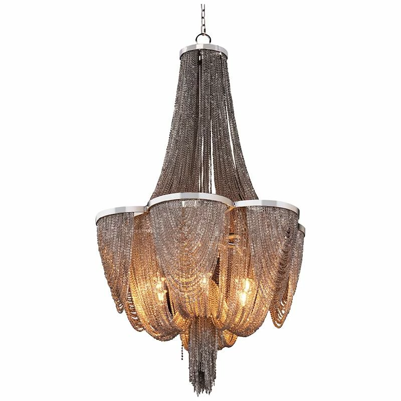 Maxim Chantilly 14" Wide Nickel Jewelry Chain Chandelier 4 Maxim Chantilly 14" Wide Nickel Jewelry Chain Chandelier - Image 2