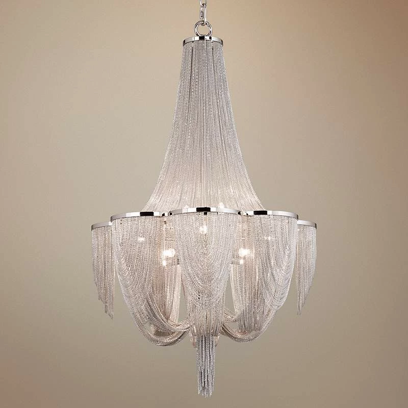 Maxim Chantilly 22" Wide Nickel Jewelry Chain Chandelier 4 Maxim Chantilly 22" Wide Nickel Jewelry Chain Chandelier - Image 2