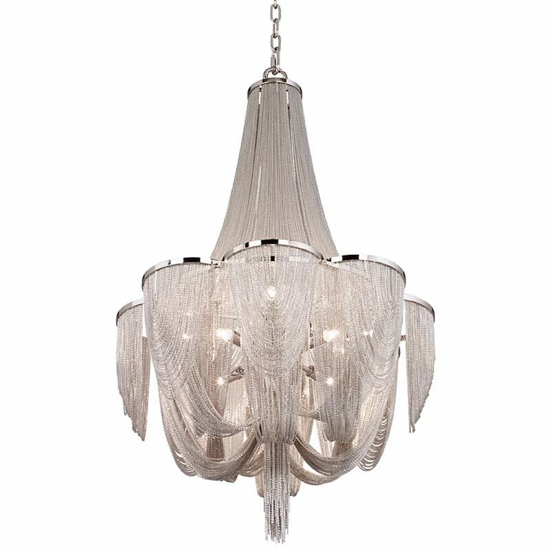 Maxim Chantilly 22" Wide Nickel Jewelry Chain Chandelier 6 Maxim Chantilly 22" Wide Nickel Jewelry Chain Chandelier - Image 4