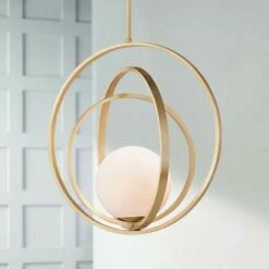 Maxim Coronet 17 1/2" Wide Satin Brass Modern Orb Globe Pendant Light