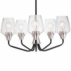 Maxim Goblet 23"W Black And Satin Nickel 5-Light Chandelier 8 Maxim Goblet 23"W Black And Satin Nickel 5-Light Chandelier -Lighting Sales Shop maxim goblet 23 inchw black and satin nickel 5 light chandelier 59j96views1