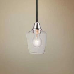 Maxim Goblet 4 3/4" Wide Black And Satin Nickel Mini Pendant