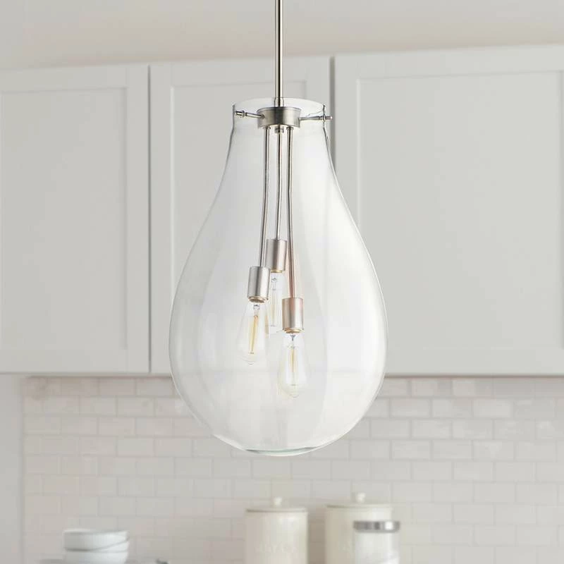 Maxim Gourd 15 3/4" Wide Satin Nickel 3-Light Pendant Light 3 Maxim Gourd 15 3/4" Wide Satin Nickel 3-Light Pendant Light