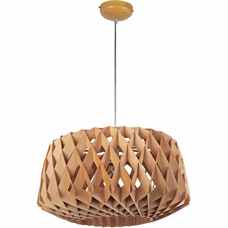 Maxim Horgen 23 1/2" 1-Light Uddo Finish Wood Shade Modern Pendant 4 Maxim Horgen 23 1/2" 1-Light Uddo Finish Wood Shade Modern Pendant - Image 2