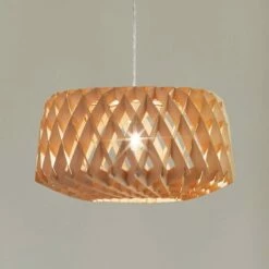 Maxim Horgen 23 1/2" 1-Light Uddo Finish Wood Shade Modern Pendant