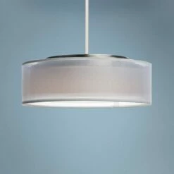 Maxim Prime 16" Wide White Organza Shade LED Pendant Light