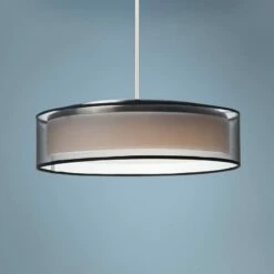 Maxim Prime 20" Wide Black Organza Shade Modern LED Pendant Light