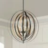Maxim Radial 30"W Circular Black Gold 5-Light Pendant Light