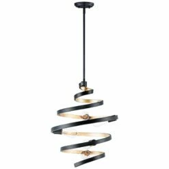 Maxim Twister 18" Wide Black And Gold 5-Light Pendant Light -Lighting Sales Shop maxim twister 18 inch wide black and gold 5 light pendant light 82n35