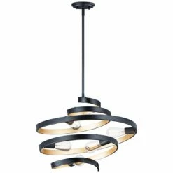Maxim Twister 25" Wide Black And Gold 5-Light Pendant Light -Lighting Sales Shop maxim twister 25 inch wide black and gold 5 light pendant light 82n36