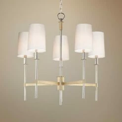 Maxim Uptown 26" Wide Brass And Chrome 5-Light Chandelier