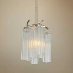 Maxim Victoria 10 3/4" Wide Golden Silver Modern Glass Mini Pendant