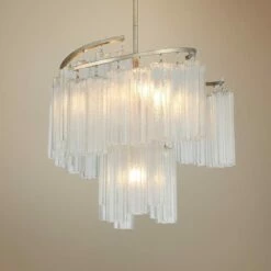 Maxim Victoria 24 3/4"W Golden Silver And Modern Glass Pendant Light