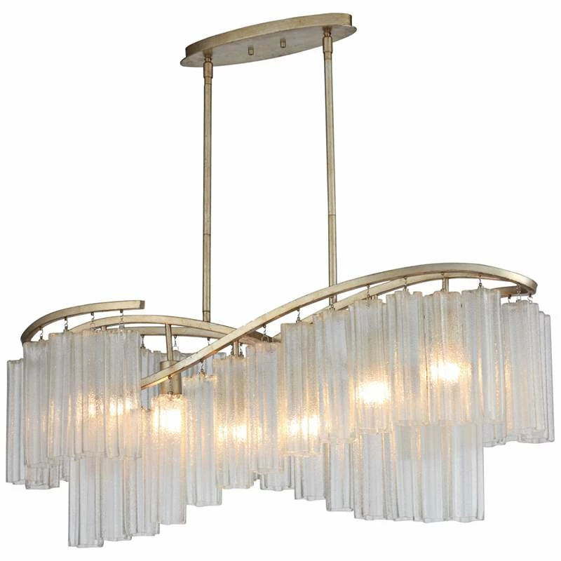 Maxim Victoria 41" Wide Silver And Glass Kitchen Island Light Pendant 4 Maxim Victoria 41" Wide Silver And Glass Kitchen Island Light Pendant - Image 2