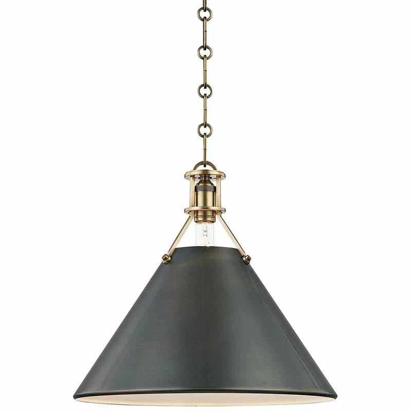 Metal No.2 16" Wide Antique Distressed Bronze Pendant Light 4 Metal No.2 16" Wide Antique Distressed Bronze Pendant Light - Image 2