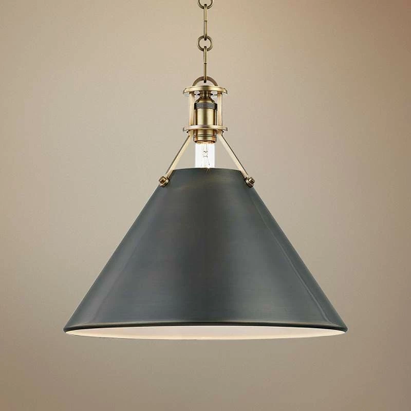 Metal No.2 16" Wide Antique Distressed Bronze Pendant Light 3 Metal No.2 16" Wide Antique Distressed Bronze Pendant Light