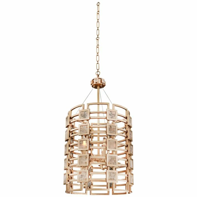 Metropolis 19" Wide Modern Gold Lattice-Cage Pendant Light 4 Metropolis 19" Wide Modern Gold Lattice-Cage Pendant Light - Image 2