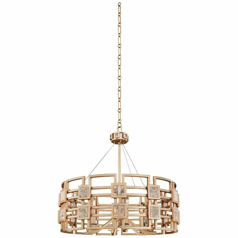 Metropolis 28" Wide Modern Gold Lattice-Cage Pendant Light 4 Metropolis 28" Wide Modern Gold Lattice-Cage Pendant Light - Image 2