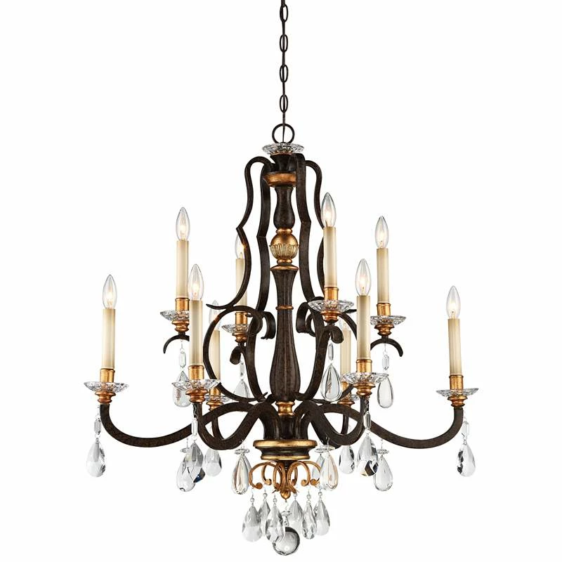Metropolitan Chateau Nobles 34" Wide Raven Bronze 10-Light Chandelier 4 Metropolitan Chateau Nobles 34" Wide Raven Bronze 10-Light Chandelier - Image 2