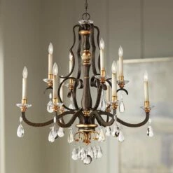 Metropolitan Chateau Nobles 34" Wide Raven Bronze 10-Light Chandelier