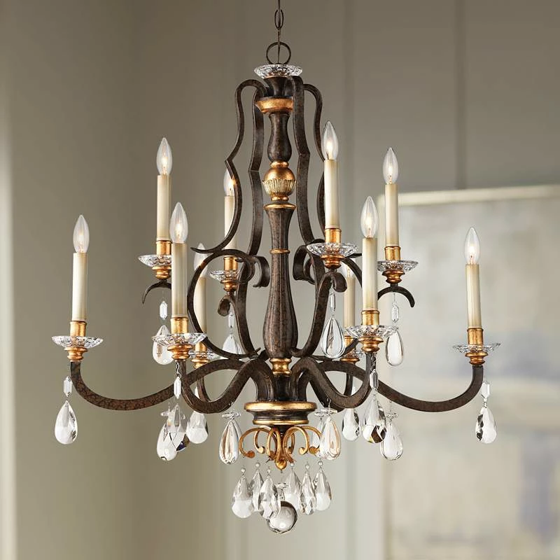 Metropolitan Chateau Nobles 34" Wide Raven Bronze 10-Light Chandelier 3 Metropolitan Chateau Nobles 34" Wide Raven Bronze 10-Light Chandelier