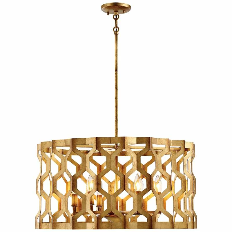 Metropolitan Coronade 26" Wide 6-Light Gold Leaf Pendant Light 4 Metropolitan Coronade 26" Wide 6-Light Gold Leaf Pendant Light - Image 2