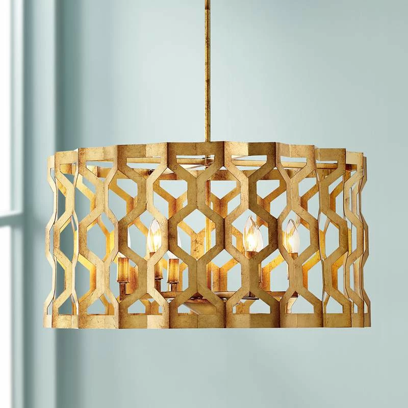 Metropolitan Coronade 26" Wide 6-Light Gold Leaf Pendant Light 3 Metropolitan Coronade 26" Wide 6-Light Gold Leaf Pendant Light