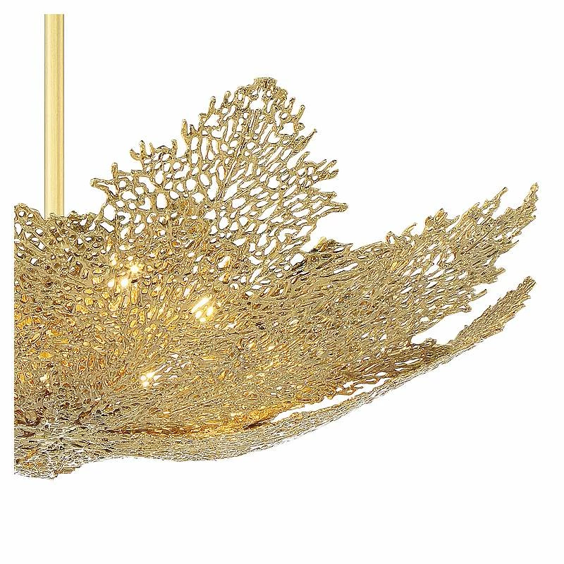 Metropolitan Evergold 24"W India Gold Leaf LED Pendant Light 5 Metropolitan Evergold 24"W India Gold Leaf LED Pendant Light - Image 3