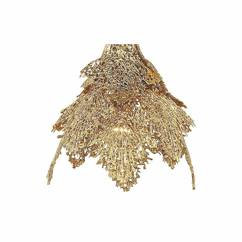 Metropolitan Evergold 8"W India Gold Leaf Mini Pendant Light 5 Metropolitan Evergold 8"W India Gold Leaf Mini Pendant Light - Image 3