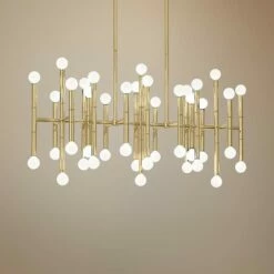 Jonathan Adler Meurice 38"W Modern Brass Kitchen Island Light Chandelier
