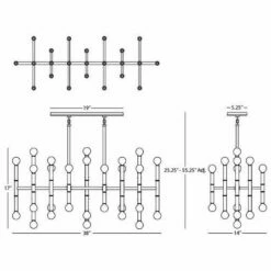 Jonathan Adler Meurice 38"W Modern Brass Kitchen Island Light Chandelier -Lighting Sales Shop meurice 38 inchw modern brass kitchen island light chandelier u6820views2