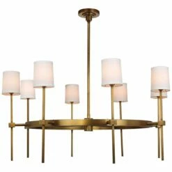 Minerva 48" Wide Antique Brass Metal 8-Light Chandelier